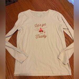 J. Crew Cream 'Let's Get Toasty' Long Sleeve Tee